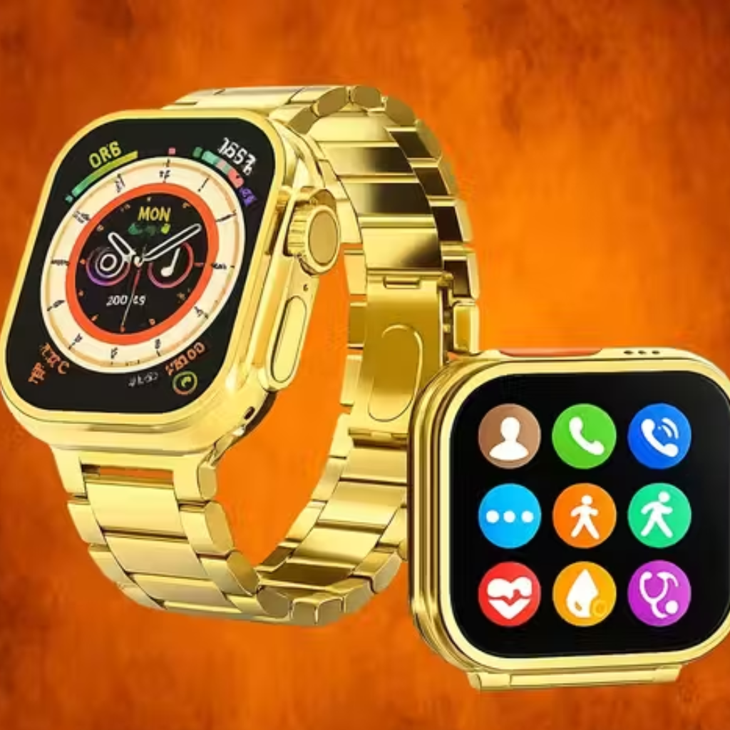 Luxury Gold Edition Smartwatch – High-Definition Display