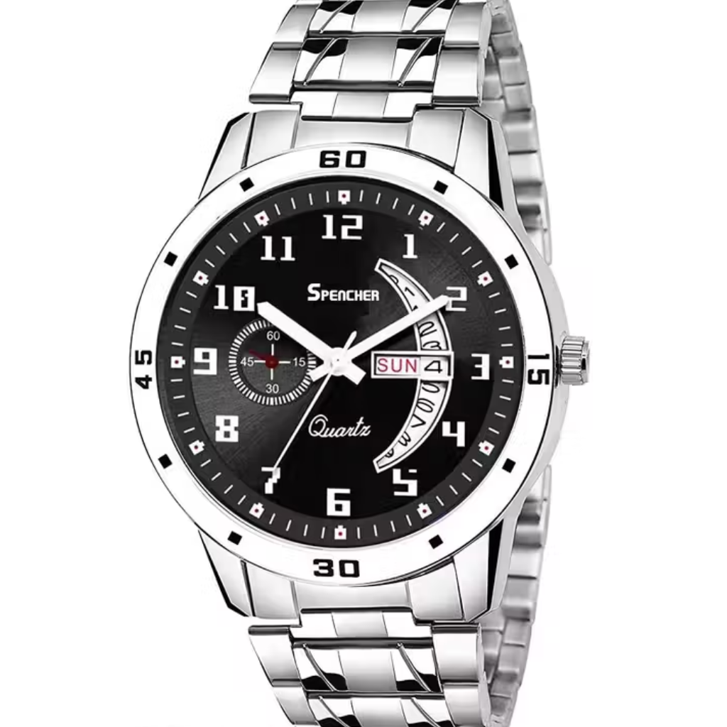 Men's Luxury Silver Chain Analog Watch