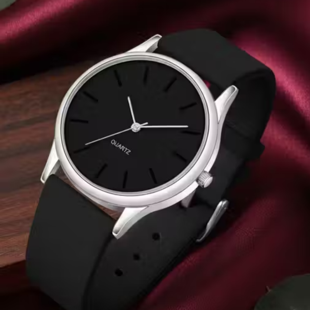 Elite Men's Minimalist Black Dial Watch