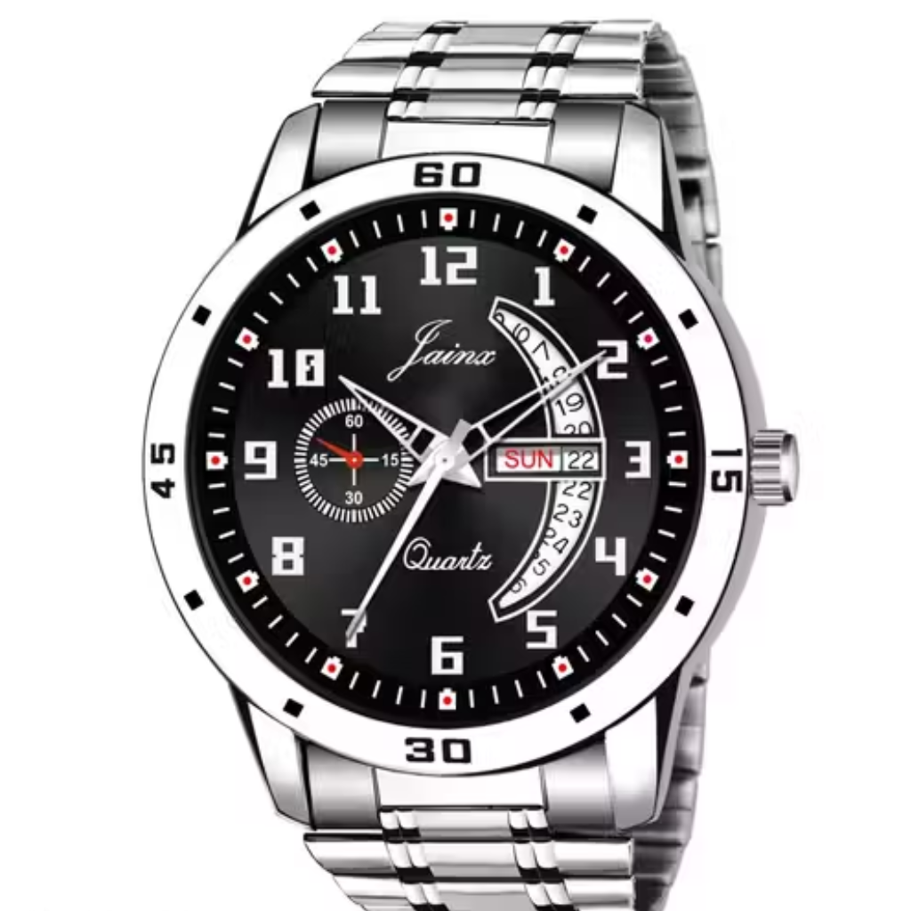 Luxury Black Dial with Dual Day-Date Display Watch