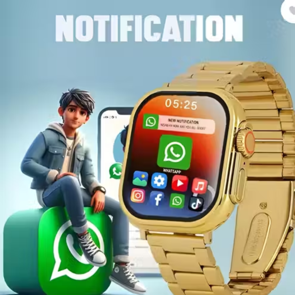 Luxury Gold Edition Smartwatch – High-Definition Display