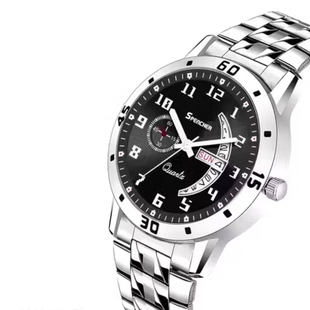 Men's Luxury Silver Chain Analog Watch