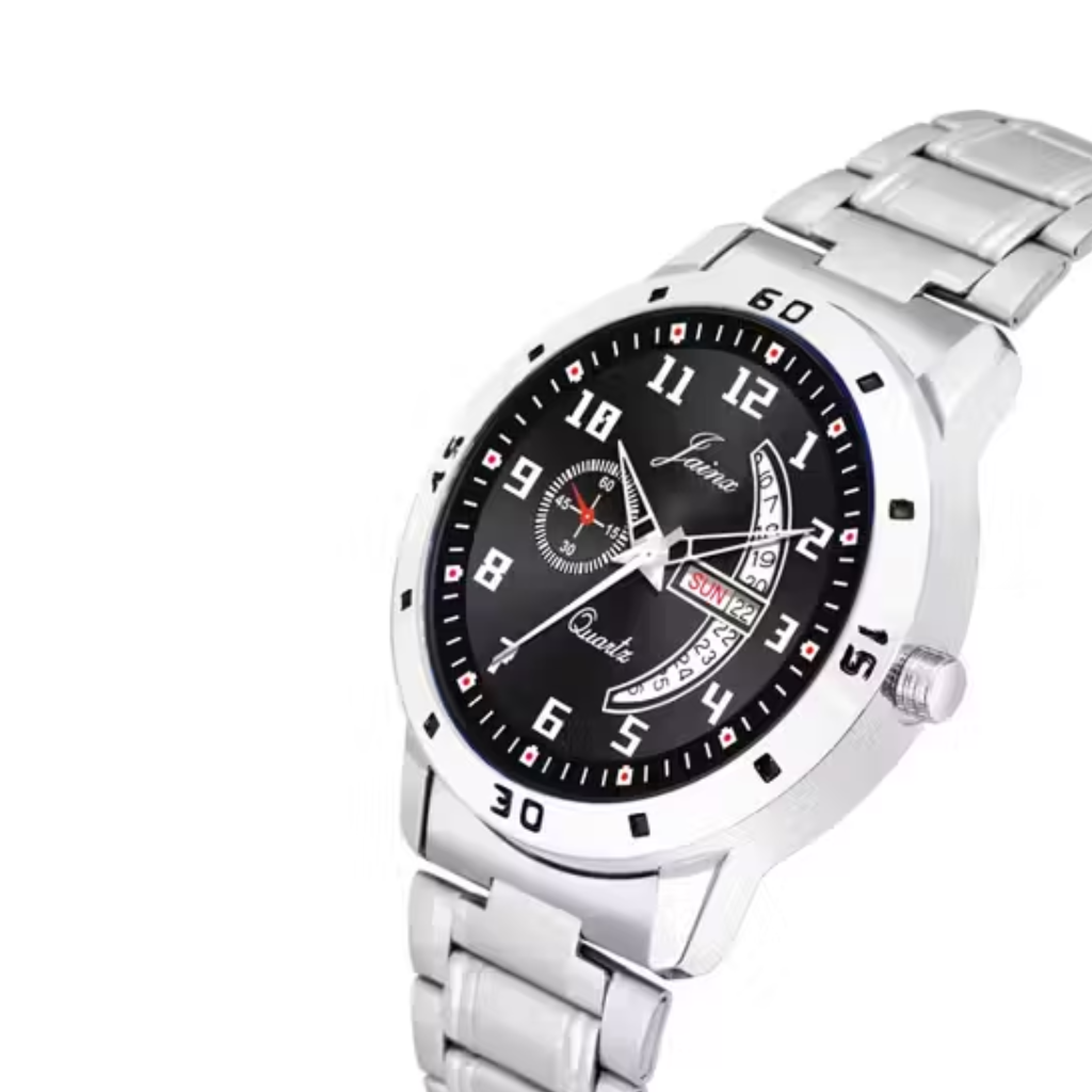 Luxury Black Dial with Dual Day-Date Display Watch
