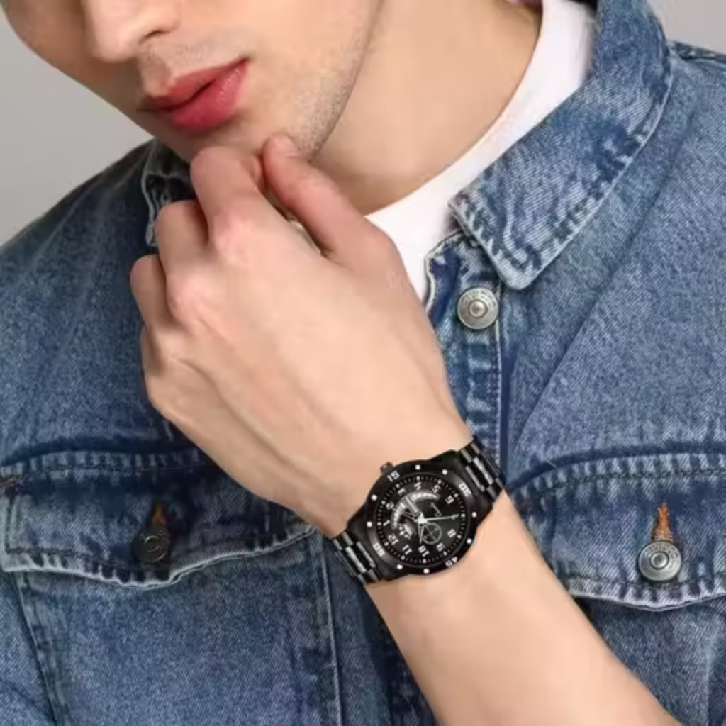 Watchstar Men's Luxury All-Black Analog Watch