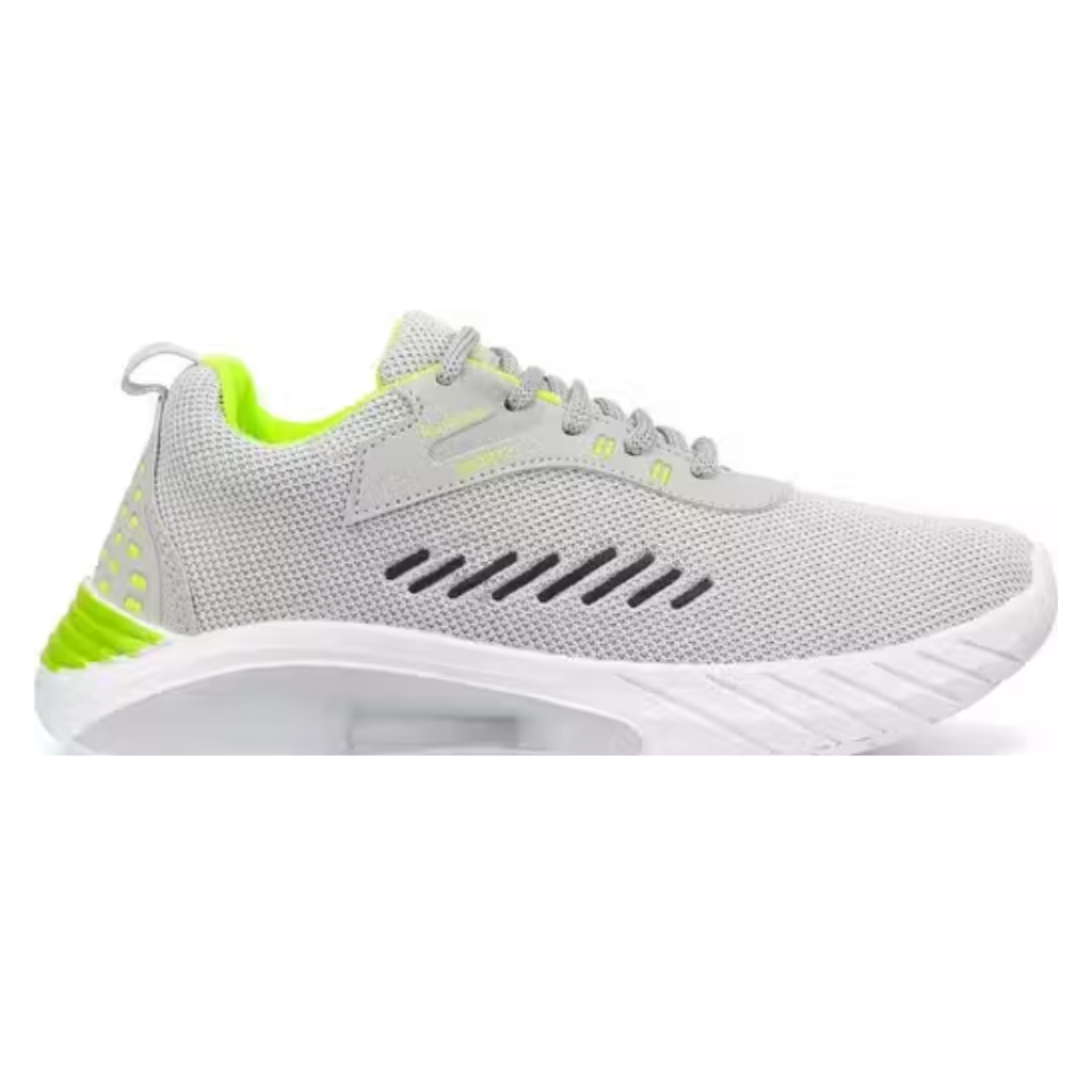 Men's Ultra-Lightweight Grey & Neon Green Athletic Sneakers