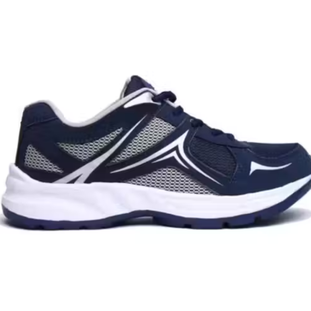 Navy Blue & Silver Athletic Running Shoes for men