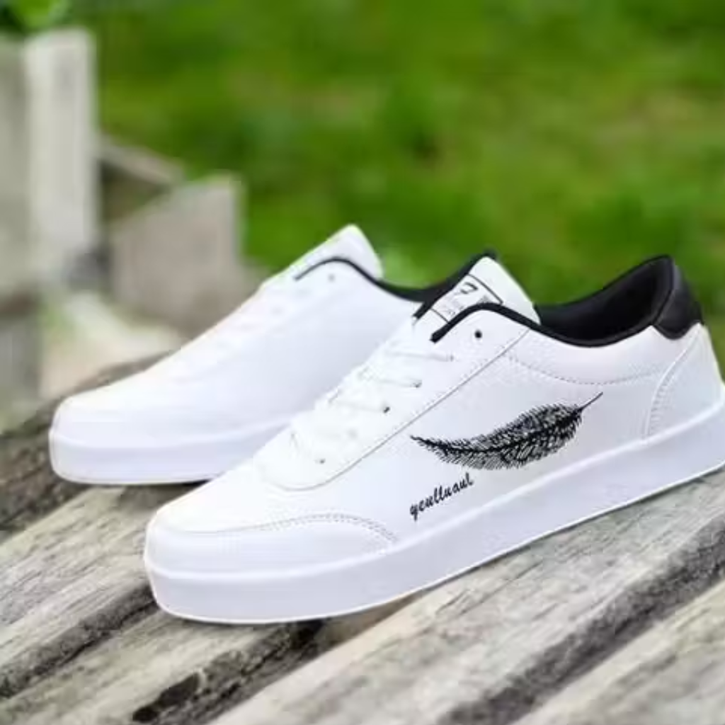 Stylish Feather Print Comfort Walking Shoes