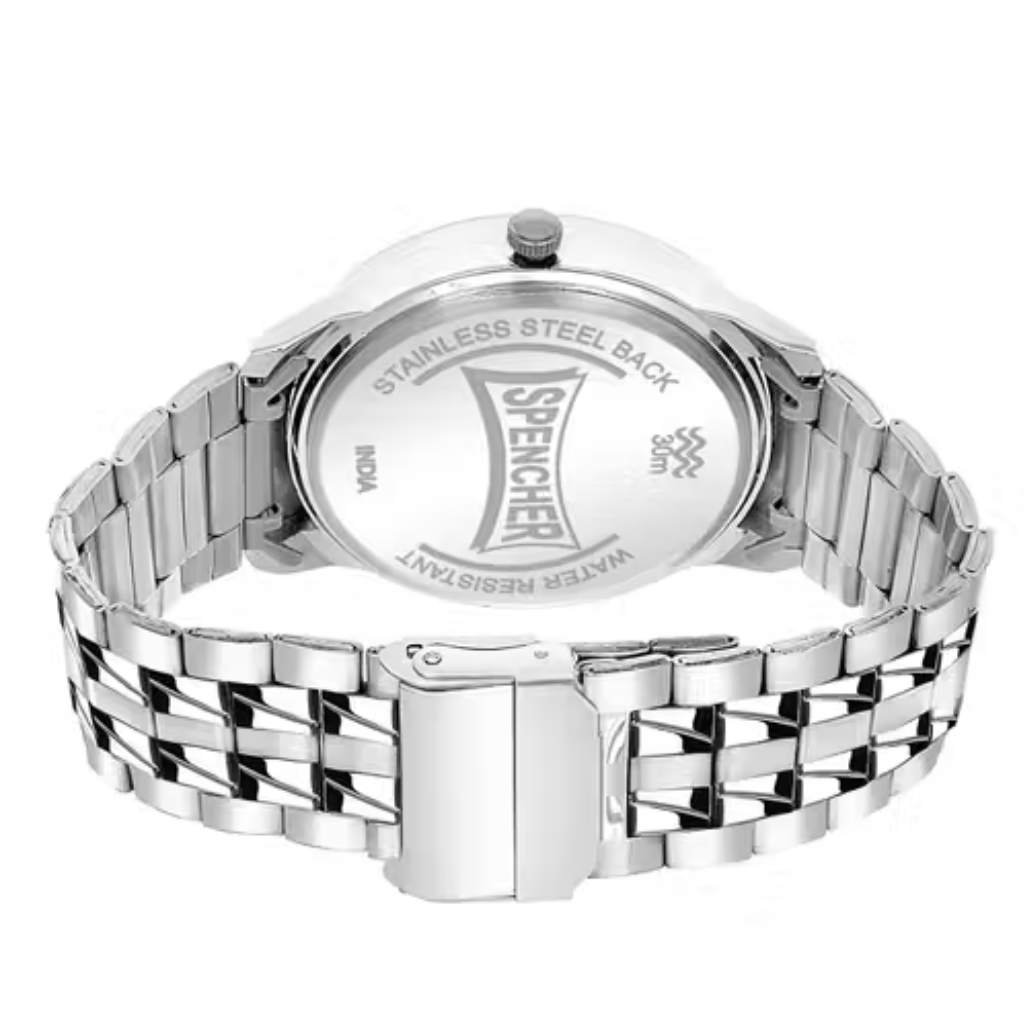 Men's Luxury Silver Chain Analog Watch